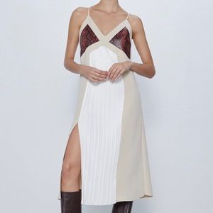 Pleated slip dress by Zara